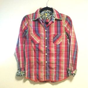 7 For All Mankind plaid button down shirt size 6